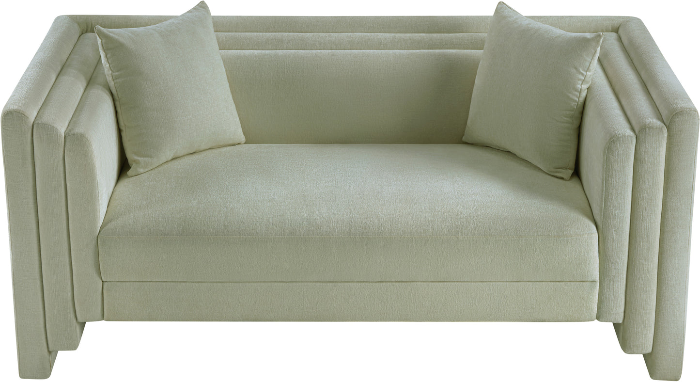 anzio mint chenille fabric loveseat