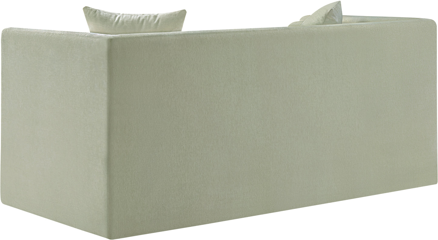 anzio mint chenille fabric loveseat