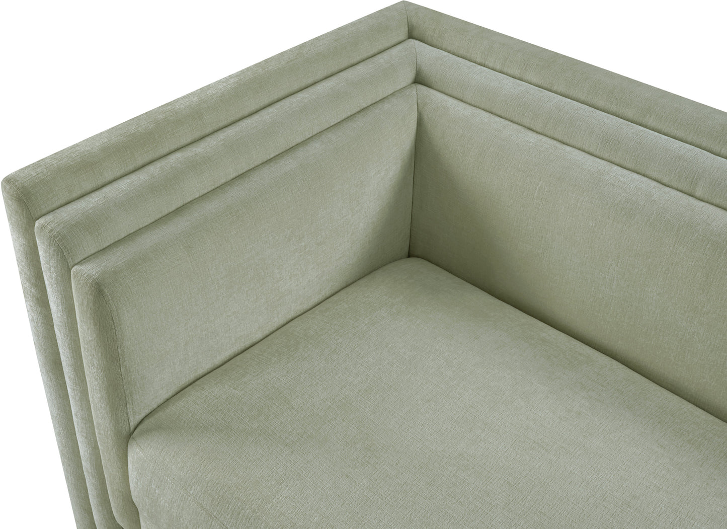 anzio mint chenille fabric loveseat