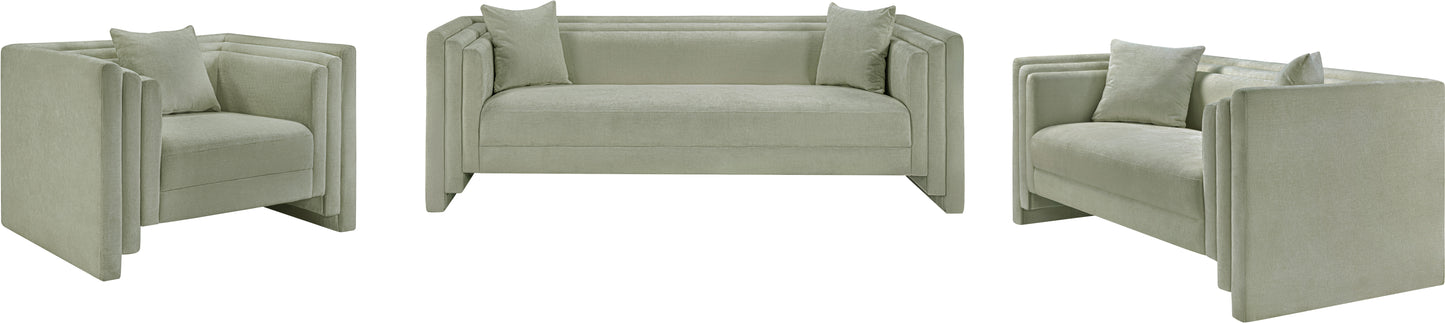 anzio mint chenille fabric loveseat