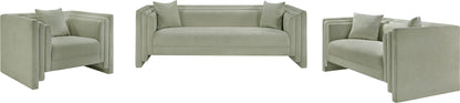 Anzio Mint Chenille Fabric Loveseat