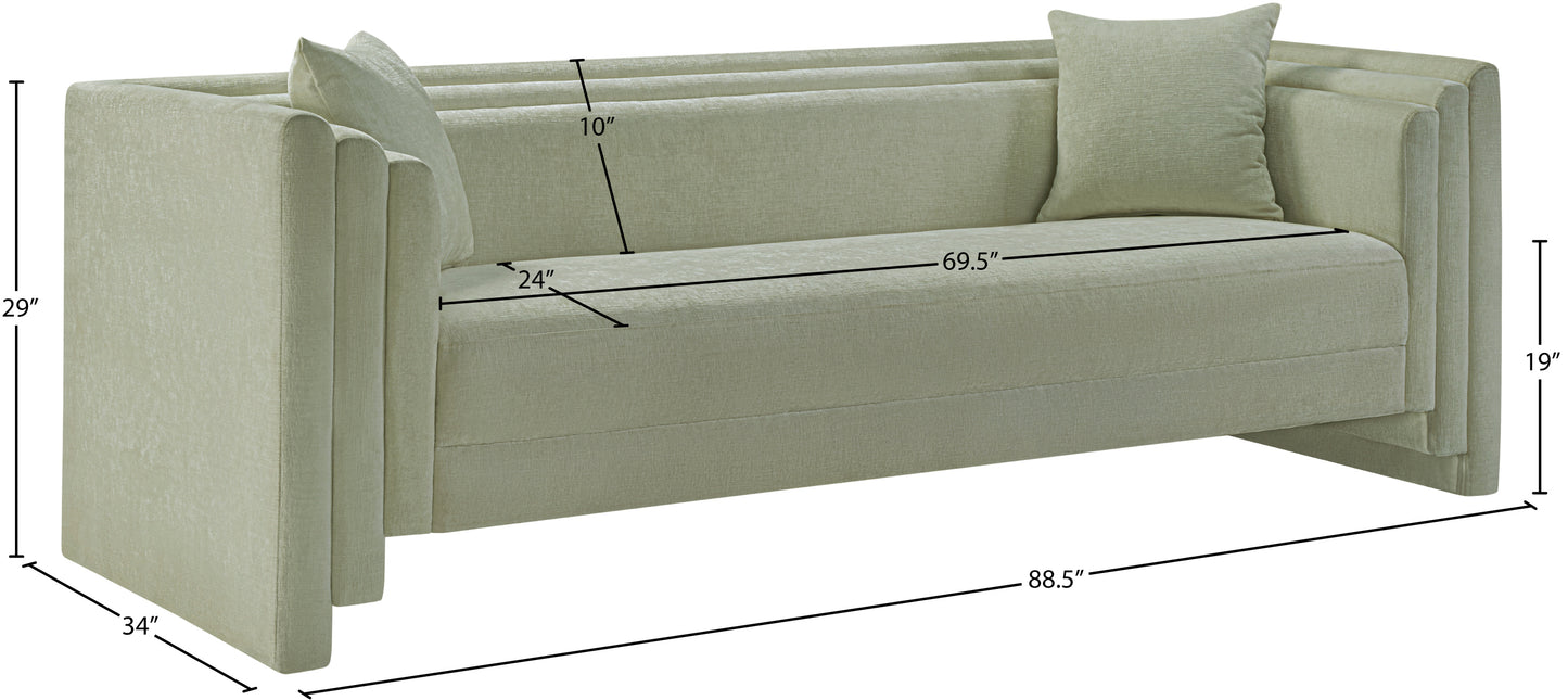 anzio mint chenille fabric sofa