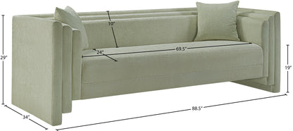 Anzio Mint Chenille Fabric Sofa