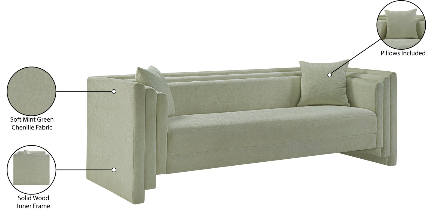 anzio mint chenille fabric sofa