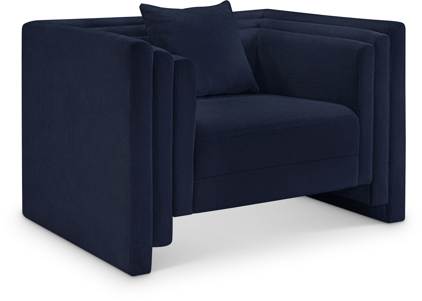 anzio navy chenille fabric chair