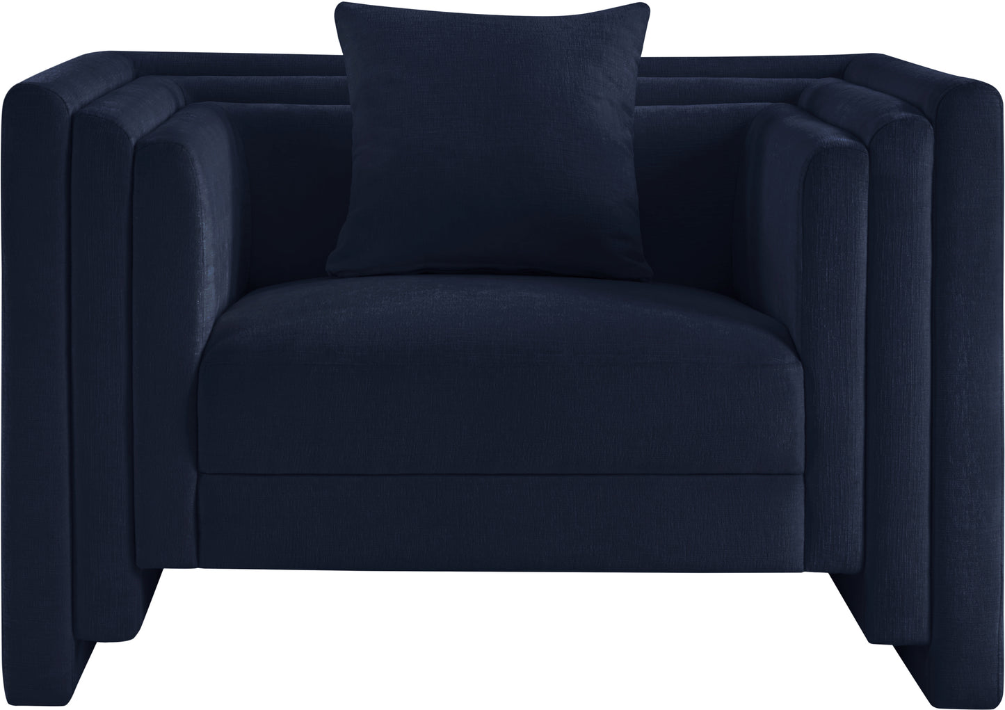 anzio navy chenille fabric chair