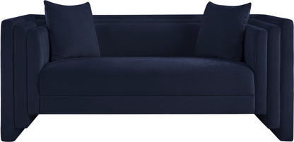 Anzio Navy Chenille Fabric Loveseat