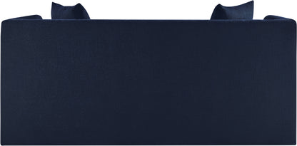 Anzio Navy Chenille Fabric Loveseat