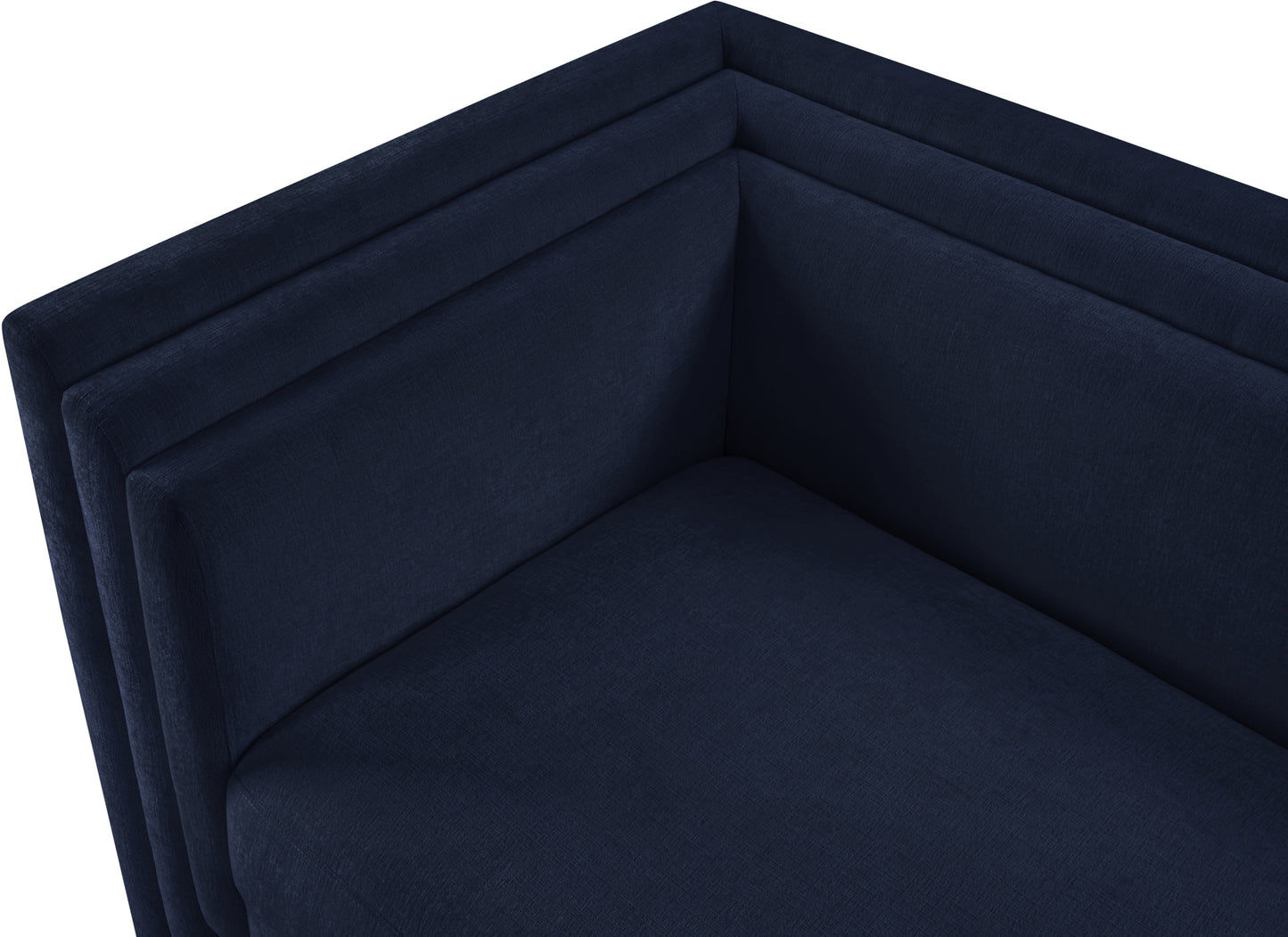 anzio navy chenille fabric loveseat