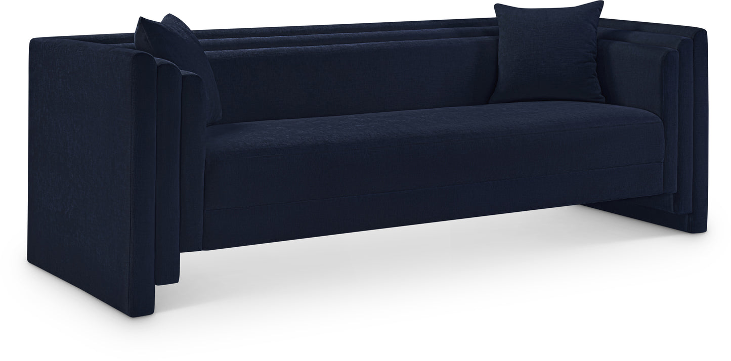 anzio navy chenille fabric sofa