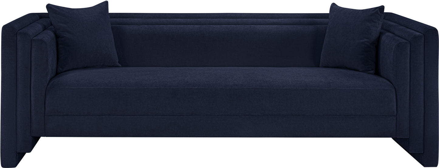 anzio navy chenille fabric sofa