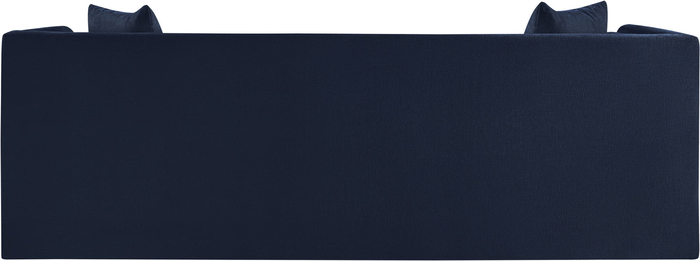 anzio navy chenille fabric sofa