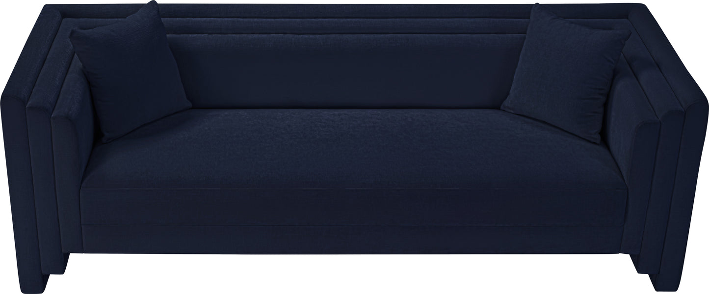 anzio navy chenille fabric sofa