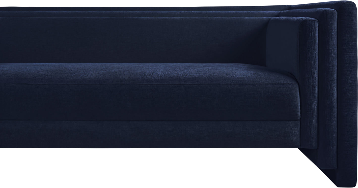 anzio navy chenille fabric sofa