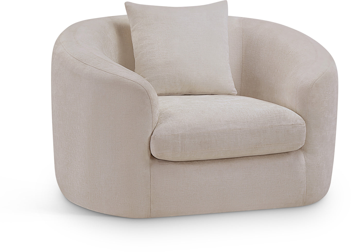 gianna beige chenille fabric chair