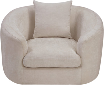 Gianna Beige Chenille Fabric Chair