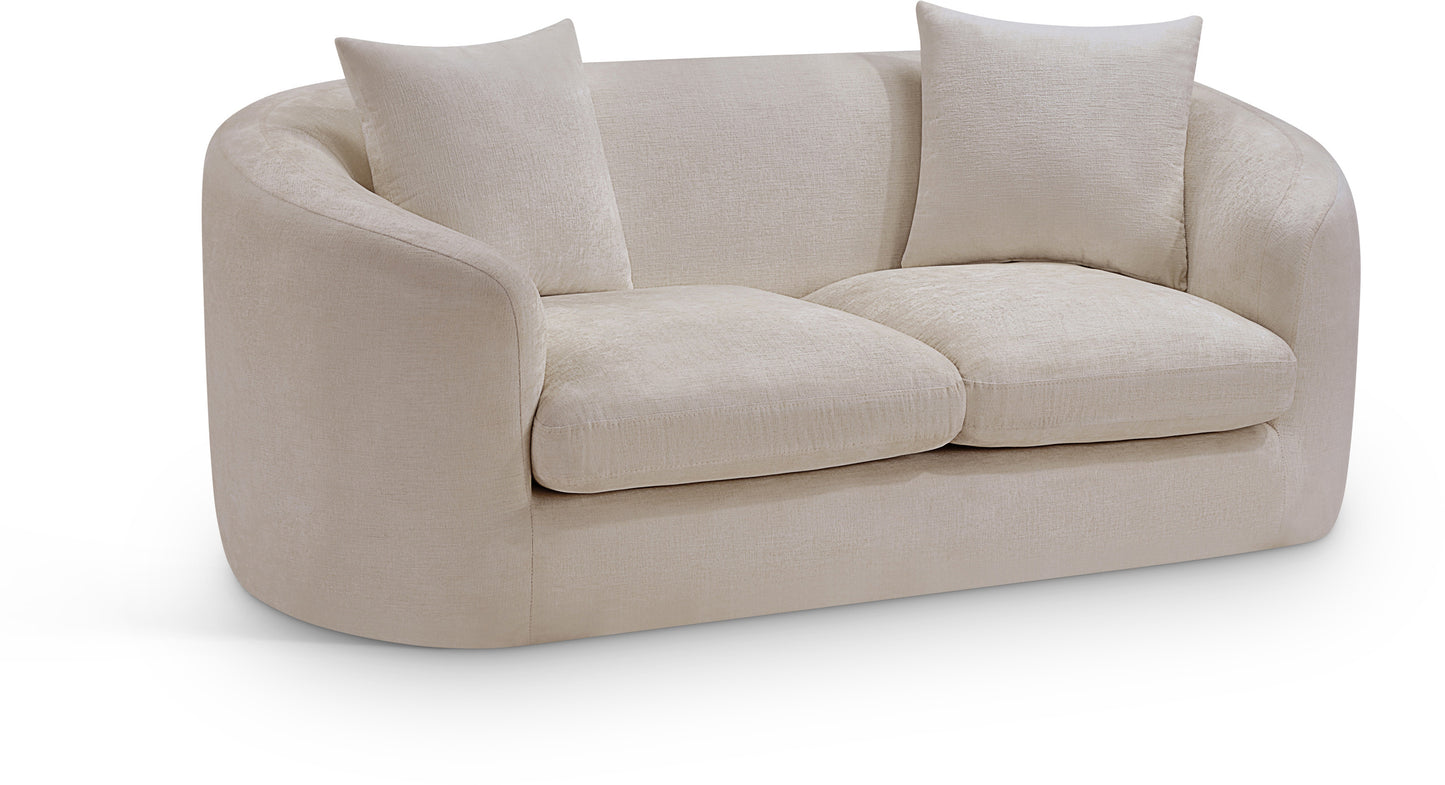 gianna beige chenille fabric loveseat