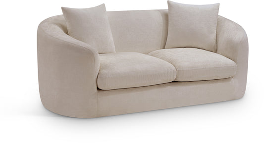 Gianna Beige Chenille Fabric Loveseat