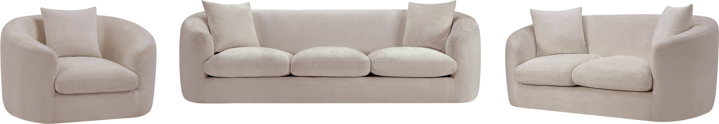 gianna beige chenille fabric loveseat