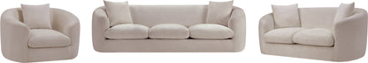 Gianna Beige Chenille Fabric Loveseat