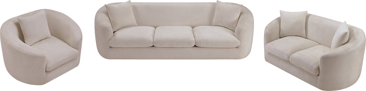 gianna beige chenille fabric loveseat