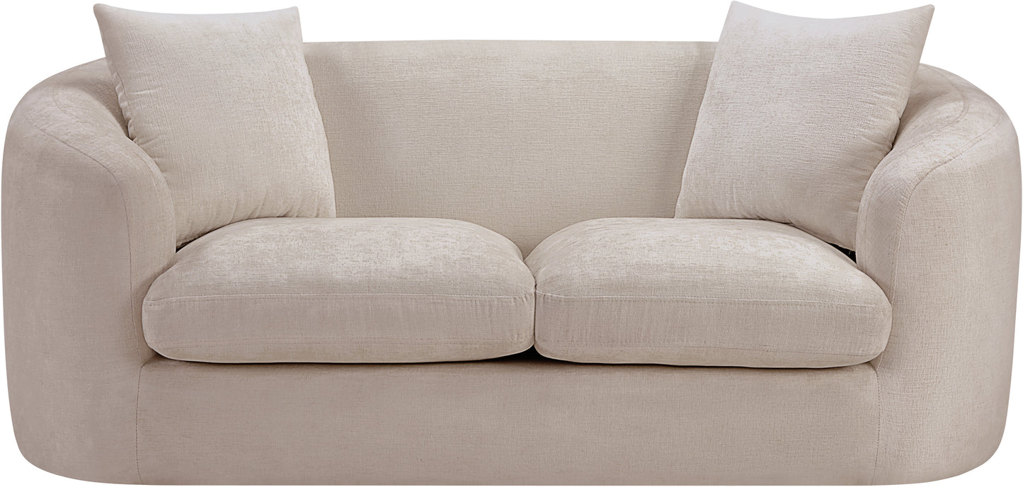 gianna beige chenille fabric loveseat