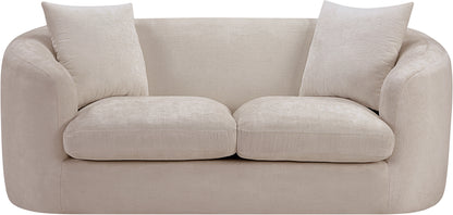 Gianna Beige Chenille Fabric Loveseat