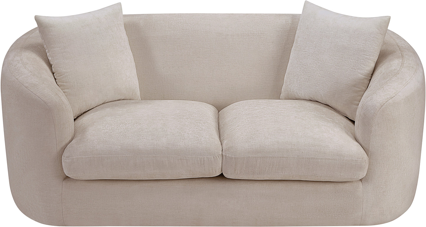 gianna beige chenille fabric loveseat