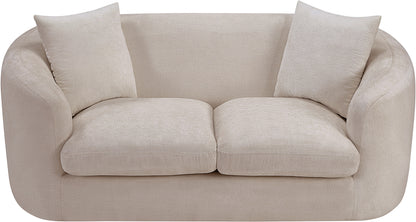 Gianna Beige Chenille Fabric Loveseat