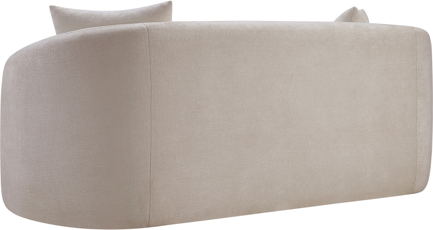 gianna beige chenille fabric loveseat