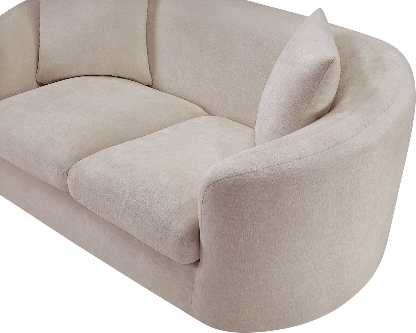 gianna beige chenille fabric loveseat