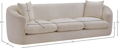 Gianna Beige Chenille Fabric Sofa