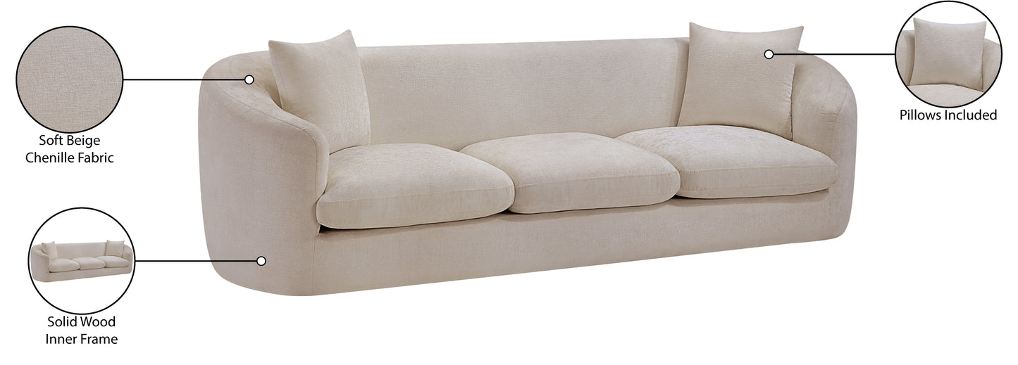 gianna beige chenille fabric sofa