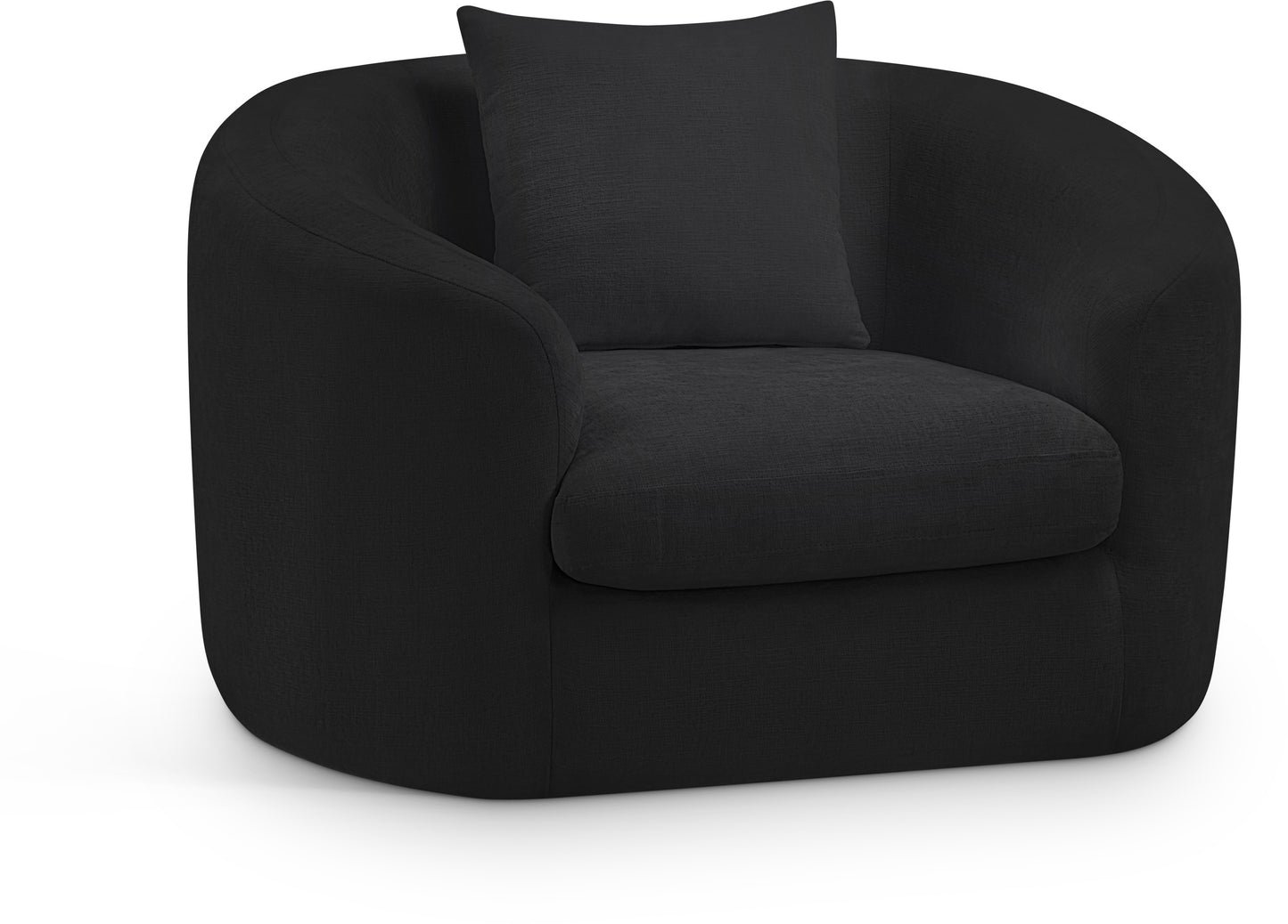 gianna black chenille fabric chair