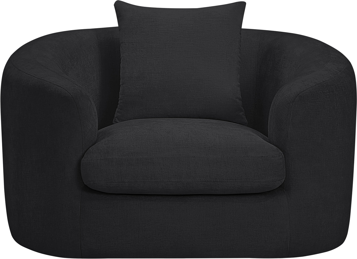 gianna black chenille fabric chair