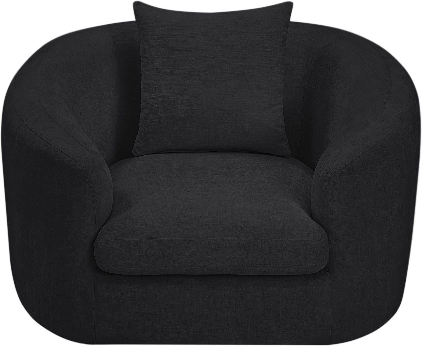 gianna black chenille fabric chair