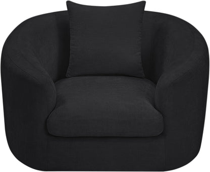 Gianna Black Chenille Fabric Chair