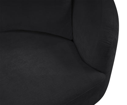 Gianna Black Chenille Fabric Chair