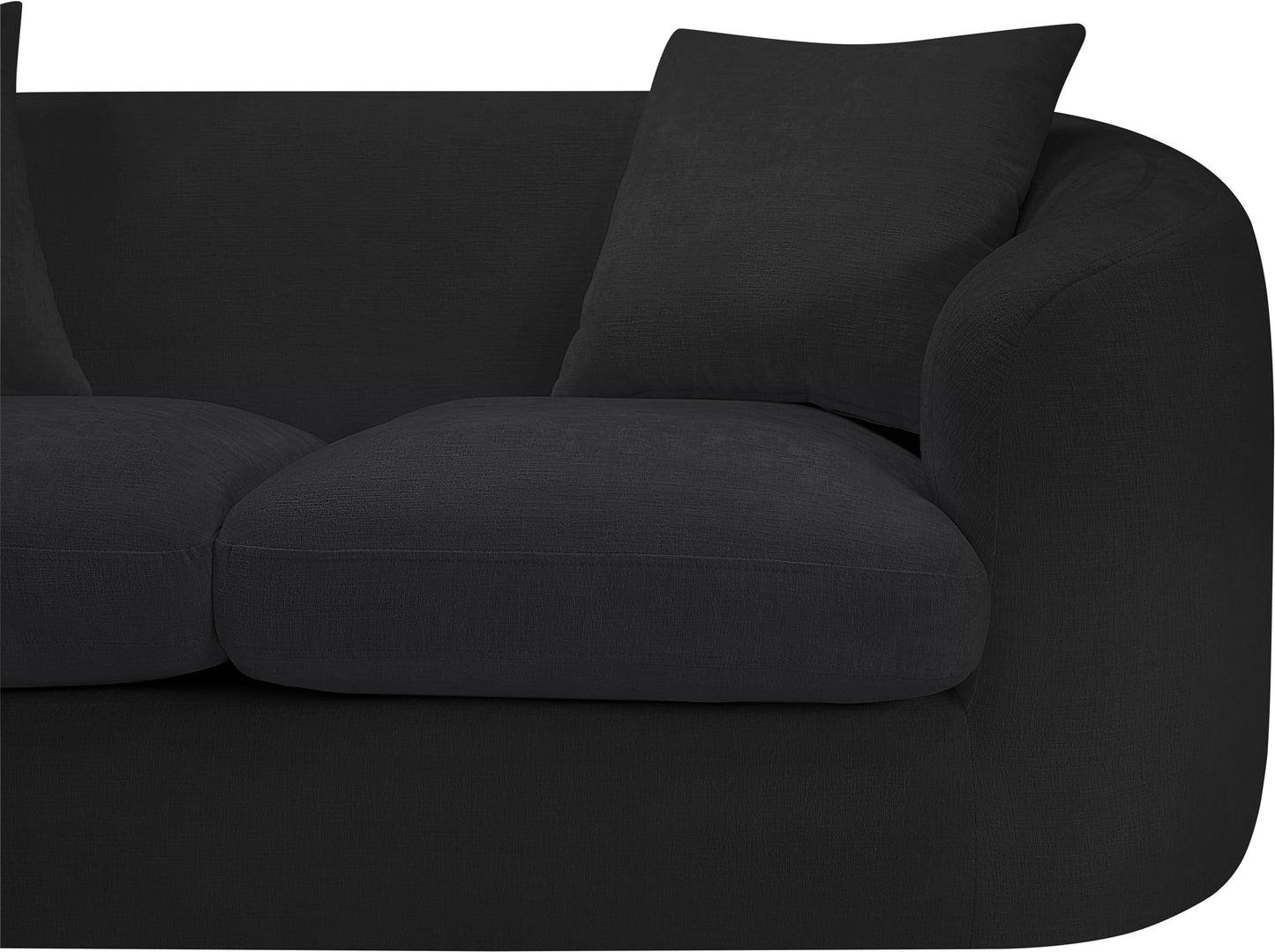 gianna black chenille fabric loveseat