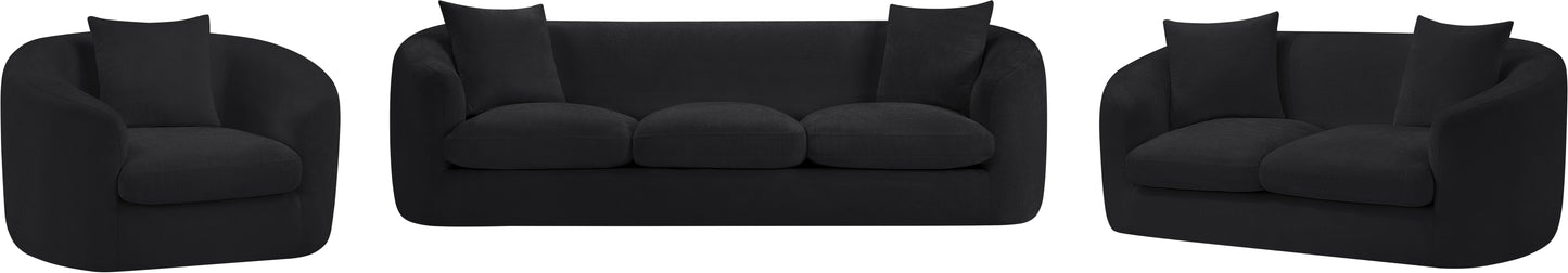 gianna black chenille fabric loveseat