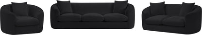 Gianna Black Chenille Fabric Loveseat