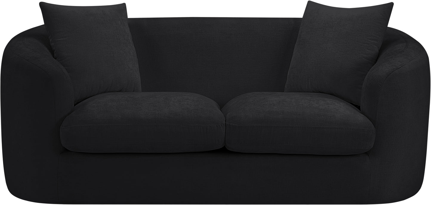 gianna black chenille fabric loveseat