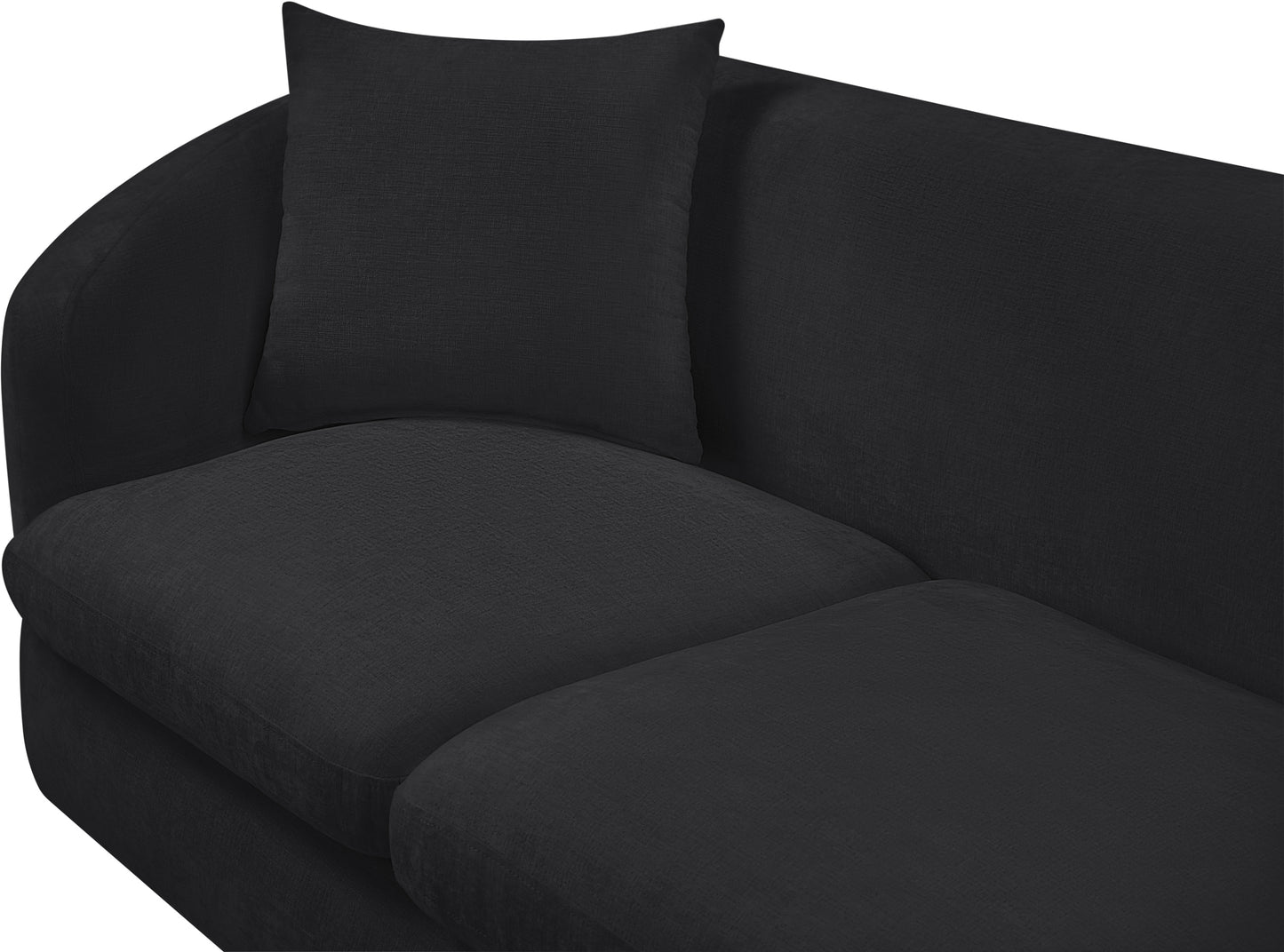 gianna black chenille fabric loveseat