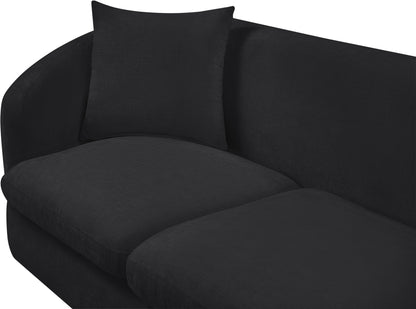 Gianna Black Chenille Fabric Loveseat