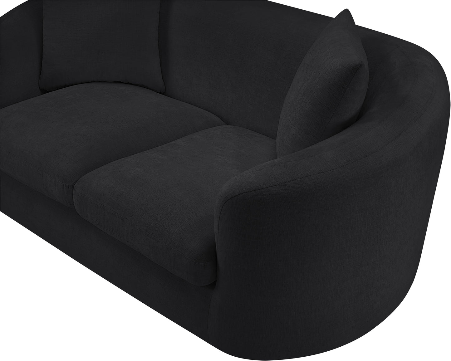 gianna black chenille fabric loveseat