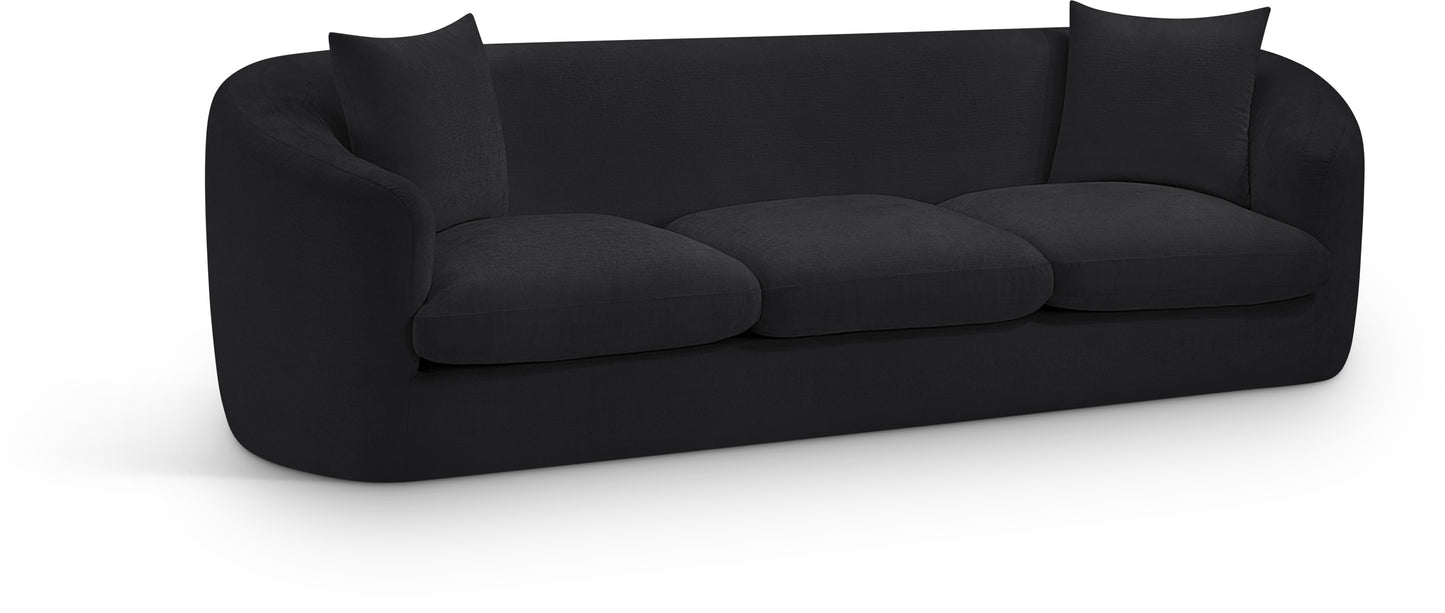 gianna black chenille fabric sofa