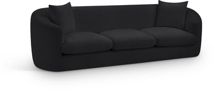 Gianna Black Chenille Fabric Sofa