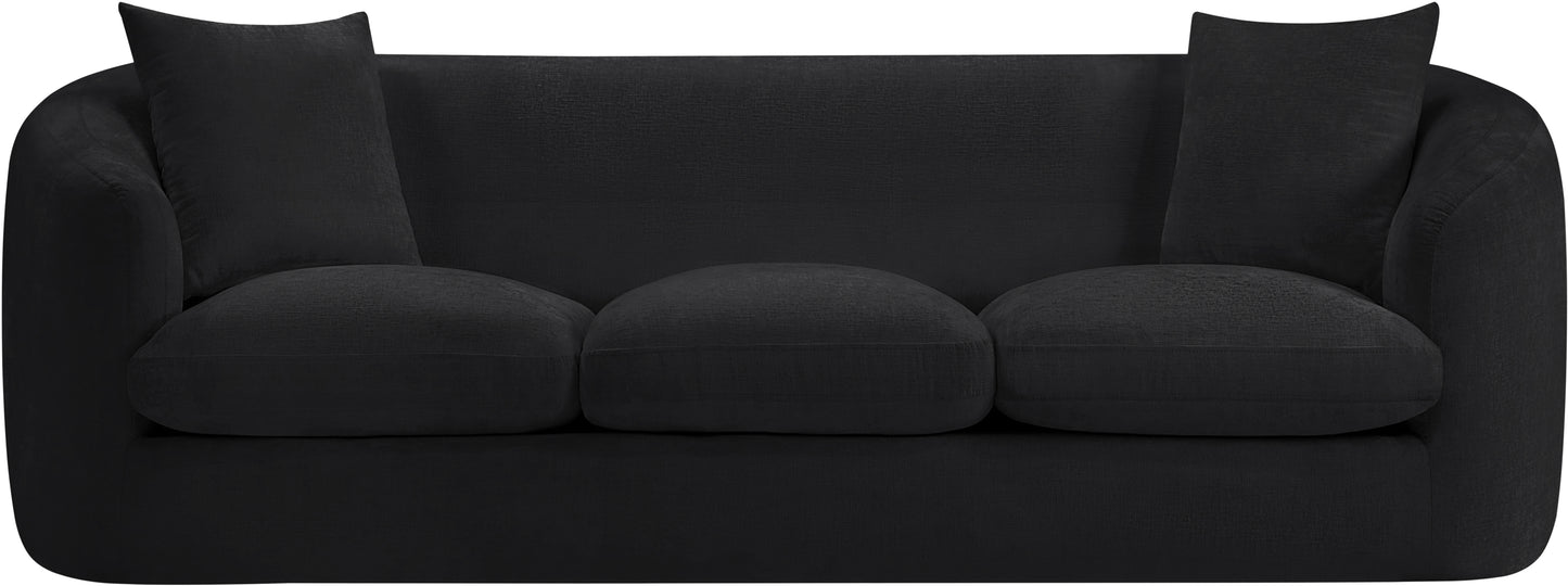 gianna black chenille fabric sofa