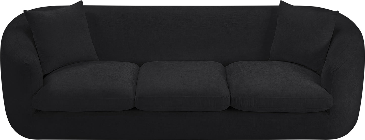 gianna black chenille fabric sofa