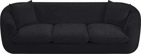 Gianna Black Chenille Fabric Sofa